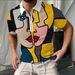 New Breathable Polo Shirt Men's Top Short Sleeve Summer Shirt 3D Printing Contrast Color T-Shirt Top_viptrois.com