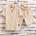 Men's Clothing Short Sleeved Shorts Suit Cotton And Linen Solid Color T Shirt Two Piece Suit_viptrois.com