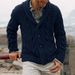 Men's Diamond Knit Cardigan Slim Fit Sweater - Long Sleeve Turn-Down Collar Pullover For Autumn/Winter - Acrylic Blend Warm Casual & Business Casual_viptrois.com