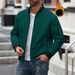 Men's Waffle Knit Zip-up Fleece Jacket With Stand Collar & Pockets – Winter Warm Thickened Pullover For Casual & Outdoor_viptrois.com