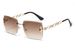 New Frameless Chain Leg Cut Square Large Frame Women's Sunglasses, Internet Famous, Same Style Men's Trendy Sunglasses_viptrois.com