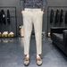 Men's Clothing Straight Solid Color Trousers Casual Temperament Literary Lazy Trend Nine Point Trousers_viptrois.com