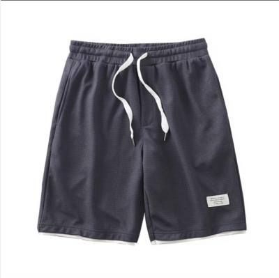 Men's Summer Waffle Drawstring Shorts Casual Trendy Versatile Youth Style Five Point Outerwear Pants_viptrois.com