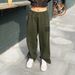 Men's Clothing Street Retro Army Green Digital Printing Low Waist Elastic Wide Leg Pants Spring And Autumn Slim Straight Casual Pants_viptrois.com