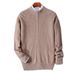 Pure Autumn Winter New Thickened Loose Men's Half Turtleneck Zipper Cardigan Casual Wool Knitted Sweater Jacket_viptrois.com