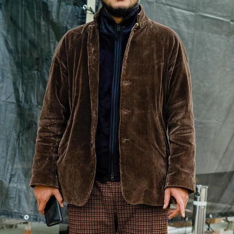 Men's Stylish Knit Jacket - Lightweight Polyester Coat With Chest Pockets (Trendy Casual Blazer Alternative)_viptrois.com