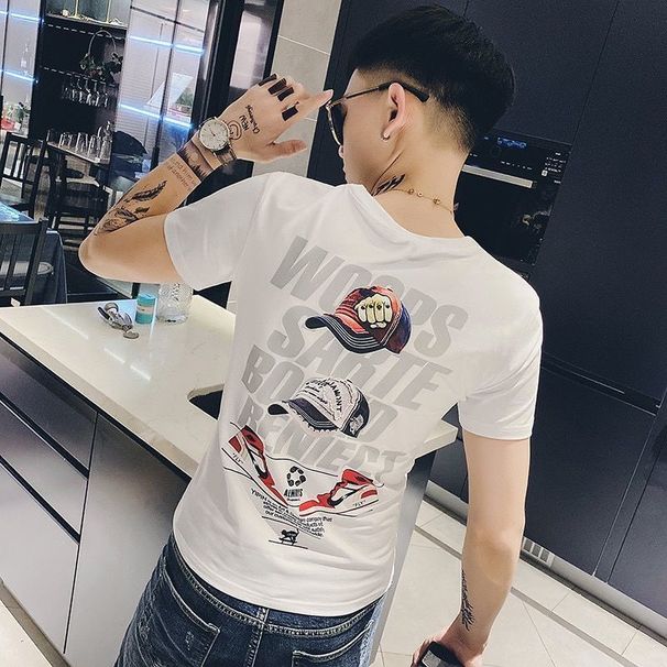 Short Men's Summer Ins Brand Plus Size T-shirt 100% Pure Cotton Trendy Cool 2025 New Half Sleeved Top_viptrois.com