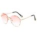Women's Glasses trimmed sunglasses for women with temperament and internet celebrity round face, large frame, slimming and anti ultraviolet sunglasses_viptrois.com