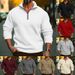 Men's Slim-Fit Half-Zip Sweatshirt – Minimalist Stand Collar Pullover, Lightweight Polyester Casual Top_viptrois.com