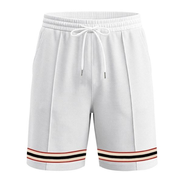 Men's Summer Loose Fit Waffle Shorts Color Block Woven Sporty Casual Training Five Point_viptrois.com