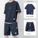 Men's Clothing Summer Simple Short Sleeved T Shirt Men's Clothing Set With Handsome Trendy Sports Clothes_viptrois.com