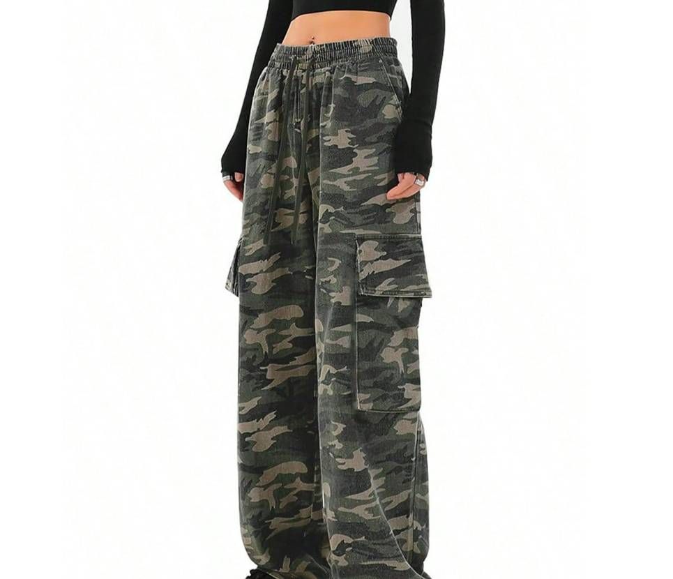 Men's Clothing American High Street Retro Hip Hop Camouflage Cargo Casual Pants, New Spring And Autumn Style, Foreign Trade, Versatile Long Pants._viptrois.com