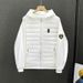 Men's Patchwork Puffer Jacket - Balance Logo Design, Streetwear Winter Coat With Quilted Detailing_viptrois.com