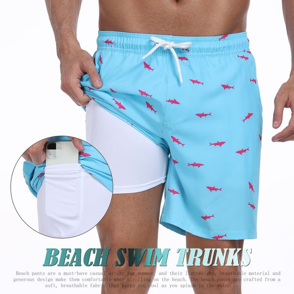 Summer New Style Men's Short Pants, Fashionable Beach Pants For Vacation, Men's Large Size, Four-cornered, Made Of Milk Silk With Lining Inside_viptrois.com