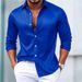 2027 Spring Summer Fashion Men Lapel Pure Color Single-Breasted Long Sleeve Casual Shirts S-3XL_viptrois.com