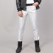 Men's Clothing Middle Men's Leather Pants Elastic Slim Fashion Moisture Proof White Dance Performance Bar Net Red Hair Salon Leather Pants_viptrois.com