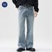 Men's Clothing Men's Washed Straight-Leg Jeans - Relaxed Fit Vintage Denim Pants With Slight Flare, High Cotton Comfort (Blue, Size 28-40)_viptrois.com
