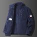 Men's Fleece Stand Collar Jacket, Windproof & Water-Resistant Zip-Up Winter Coat With Thick Polar Fleece Lining, Multi-Pocket Outdoor Sportswear_viptrois.com