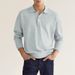 Men's Clothing Long Sleeve V Neck Button Men's Casual Tops Polo Shirt_viptrois.com