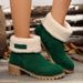 Large-size snow boots one shoe two women's chunky heel mid-calf boots_viptrois.com