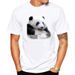 Unbeatable Quality 2024 Panda Flower Pattern Printed Men's T-shirt Loose Short Sleeve_viptrois.com