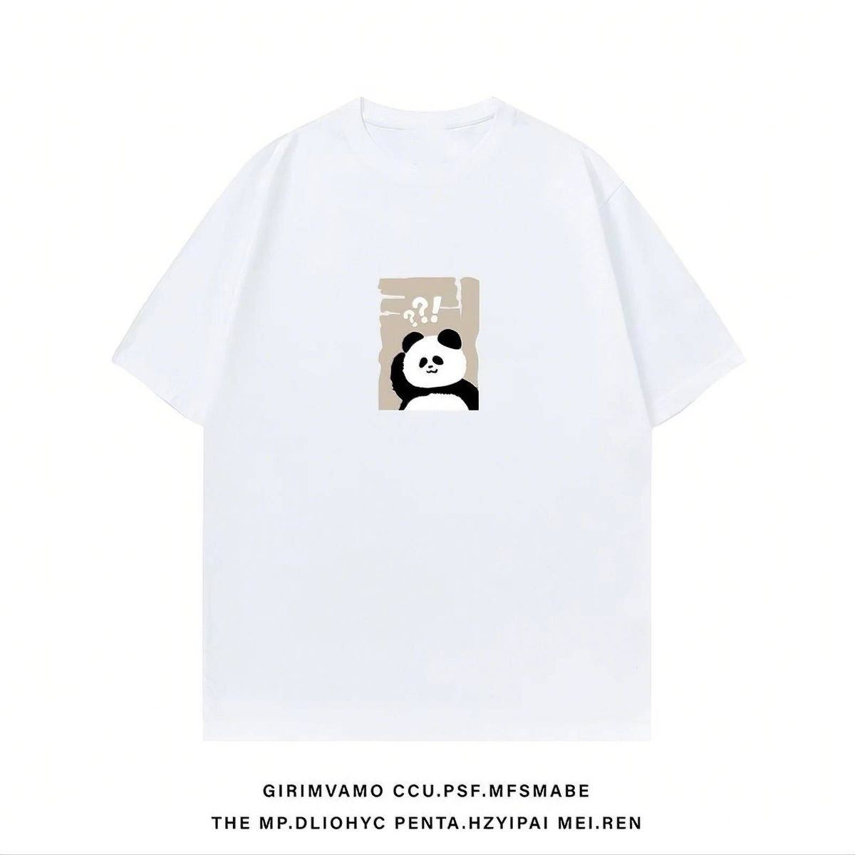 Casual Urban Fashion For Men & Women Panda Graphic Print T-Shirt Oversized Relaxed Fit 100% Cotton Unisex Streetwear_viptrois.com