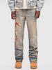 Men's Clothing 25 New Denim Straight Pants European And American Street Fashion Ins Hot Elastic Patch Denim Straight Pants_viptrois.com