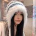 Gradient plush knitted for women in autumn and winter, warm ear protection cover, head cap can be used as a bag, cute_viptrois.com