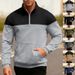 Men's Heavyweight Zip-Up Sweatshirt – Winter Stand Collar Casual Hoodie (S-XXXL, Color Block)_viptrois.com