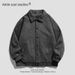 Men's Suede Fleece Jacket Winter Fashion Lapel Casual Coat Loose Fit Daily Wear Multi-Pocket Outerwear_viptrois.com