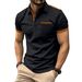 2025 New Summer Men's Casual Short-sleeved POLO Shirt Chest Pocket Lapel Button Patchwork Color Matching Shirt Short T-shirt_viptrois.com