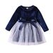 Christmas dress Children Christmas new dress girls red long-sleeved Christmas dress baby girls_viptrois.com