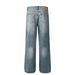 Men's Clothing Retro Style High End Washed Blue Street Fashion Hole Design Men's Loose Flared Jeans_viptrois.com