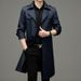 Men's Clothing men's non iron over the knee long double breasted trench coat autumn new long trench coat men_viptrois.com
