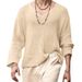Men's Clothing Spring Retro Solid Color Men's V Neck Long Sleeved Top Loose Men's Hollow Knitted Sweater_viptrois.com