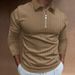 2025 Cross Border European And American Men's Autumn Sports Fitness Casual Stand Collar Elastic Vertical Striped Long Sleeve Zip Up Polo Shirt_viptrois.com