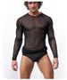 Men's Clothing Men's Sexy Long Sleeved T Shirt Transparent Mesh Sexy Top Mesh Casual Home Wear_viptrois.com