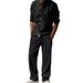 2025 Four Seasons Linen Men's Casual Set Loose Long-sleeved Long Pants Shirt Set For Men_viptrois.com