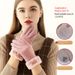 Women's Gloves Autumn And Winter Cashmere Gloves For Women With Rabbit Fur And Velvet, Finger Separated, Touch Screen, Cycling Windproof And Warm_viptrois.com
