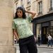Men Elastic Polyester All Over Botanical Print Football Tee Crew Neck Quick Dry Athletic Casual Top_viptrois.com