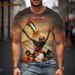 Men's Clothing Summer New FREE PALESTINE 3D Printing Men's Casual Round Nec_viptrois.com