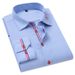 Men's Oxford Long Sleeve Shirt With Woven Tape Trim – Classic Textured Fabric & Contemporary Accent For Smart Casual Wear_viptrois.com
