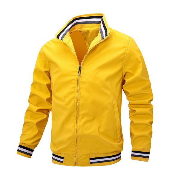 2025 Spring And Autumn New Casual Loose Jacket Men's Spring And Autumn Sports Solid Color Stand-up Collar Jacket_viptrois.com