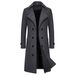 M-4XL Autumn Winter Long Double-Breasted Trench Coat Men's Woolen Slim Fit Overcoat_viptrois.com