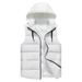Men's Work Vest Winter Cotton Padded Sleeveless Jacket With Zipper Pockets, Custom Printing Team Uniform, Loose Fit Casual Wear For Youth (Black/_viptrois.com