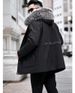"Men's Mid-Length Parka Coat With Detachable Rex Rabbit Fur Lining & Fox Fur Collar – Premium Winter Outerwear"_viptrois.com