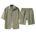 Men's Clothing Short Sleeved Shirt Shorts Trendy Suit Student Teenager Casual Two Piece Suit_viptrois.com