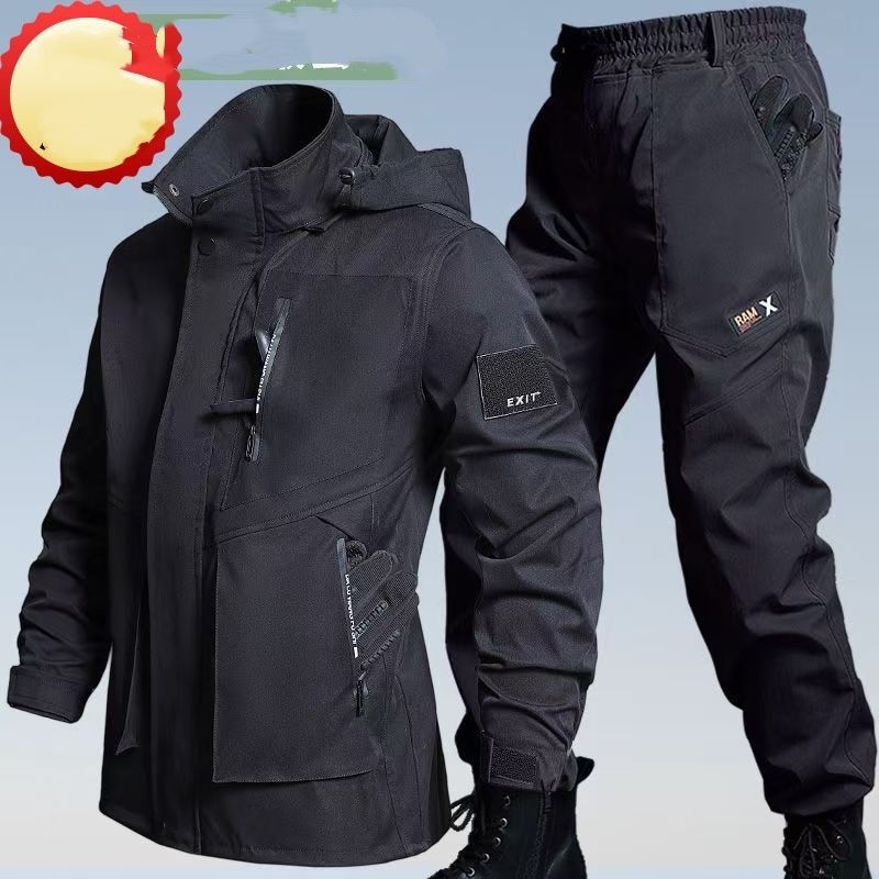 Men's Waterproof Fleece-Lined Softshell Jacket & Pants Set – Winter Outdoor Workwear & Hiking Gear | Windproof & Durable | Multi-Color Options_viptrois.com