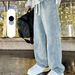 Men's Clothing Men's Relaxed Fit Vintage Blue Jeans - Classic Straight Leg Denim Pants With Washed Finish For Casual Wear (All Seasons)_viptrois.com