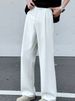 Men's Clothing Slightly Flared Dress Pants With A Drape, Luxurious Style For Spring And Autumn, Loose Straight Leg Casual Pants, Wide Leg Suit._viptrois.com